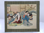 Japanese Shunga Art Vtg Handpainted Silk Kimono Tea Ceremony FL504