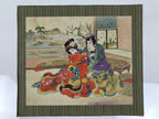 Japanese Shunga Art Vtg Handpainted Silk Koto String Instrument FL499