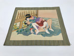 Japanese Shunga Erotic Art Vtg Handpainted Silk Kimono Fall Chrysanthemum FL502