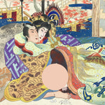 Japanese Shunga Erotic Art Vtg Handpainted Silk Kimono Fall Momiji Indoor FL503