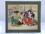Japanese Shunga Erotic Art Vtg Handpainted Silk Kimono Indoor Cranes FL510