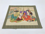 Japanese Shunga Erotic Art Vtg Handpainted Silk Kimono Indoor Cranes FL510