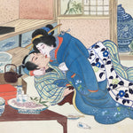 Japanese Shunga Erotic Art Vtg Handpainted Silk Kimono Sashimi Jubako FL505