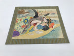 Japanese Shunga Erotic Art Vtg Handpainted Silk Kimono Waves Bird Blue FL509