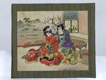 Japanese Shunga Erotic Art Vtg Handpainted Silk Koto String Instrument FL499