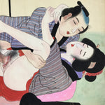 Japanese Shunga Erotic Art Vtg Handpainted Toyokuni III Hiroshige Utagawa FL497