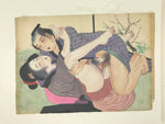 Japanese Shunga Erotic Art Vtg Handpainted Toyokuni III Hiroshige Utagawa FL497