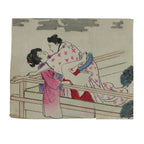 Japanese Shunga Ukiyoe Woodblock Print Reproduction Vtg Erotic Art Kimono FL394