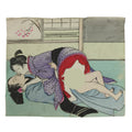 Japanese Shunga Ukiyoe Woodblock Print Reproduction Vtg Erotic Art Kimono FL395