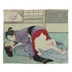 Japanese Shunga Ukiyoe Woodblock Print Reproduction Vtg Erotic Art Kimono FL395
