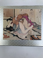 Japanese Shunga Ukiyoe Woodblock Print Reproduction Vtg Erotic Art Kimono FL404
