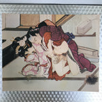 Japanese Shunga Ukiyoe Woodblock Print Reproduction Vtg Erotic Art Kimono FL404