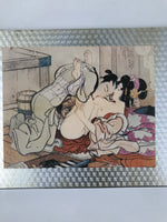 Japanese Shunga Ukiyoe Woodblock Print Reproduction Vtg Erotic Art Kimono FL404