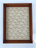 Japanese Shunkei Nuri Lacquered Wooden Open Fumibako Letter Box Fabric LWB171
