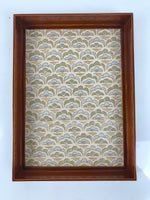 Japanese Shunkei Nuri Lacquered Wooden Open Fumibako Letter Box Fabric LWB171