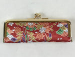 Japanese Signature Hanko Stamp Case Red Ink Kimono Fabric Flower Clasp JK553