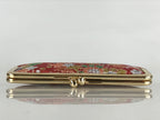 Japanese Signature Hanko Stamp Case Red Ink Kimono Fabric Flower Clasp JK553