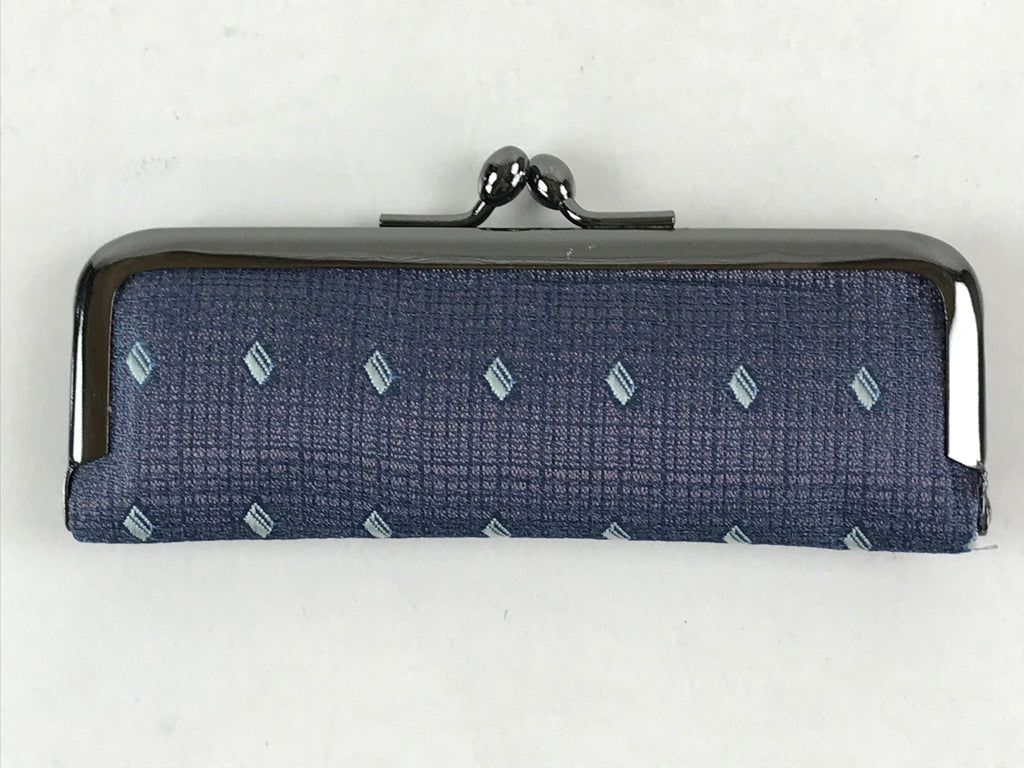Japanese Signature Hanko Stamp Case Red Ink Kimono Fabric Purple Clasp JK552