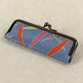 Japanese Signature Stamp Case With Red Ink Kimono Fabric Light Blue Clasp JK551
