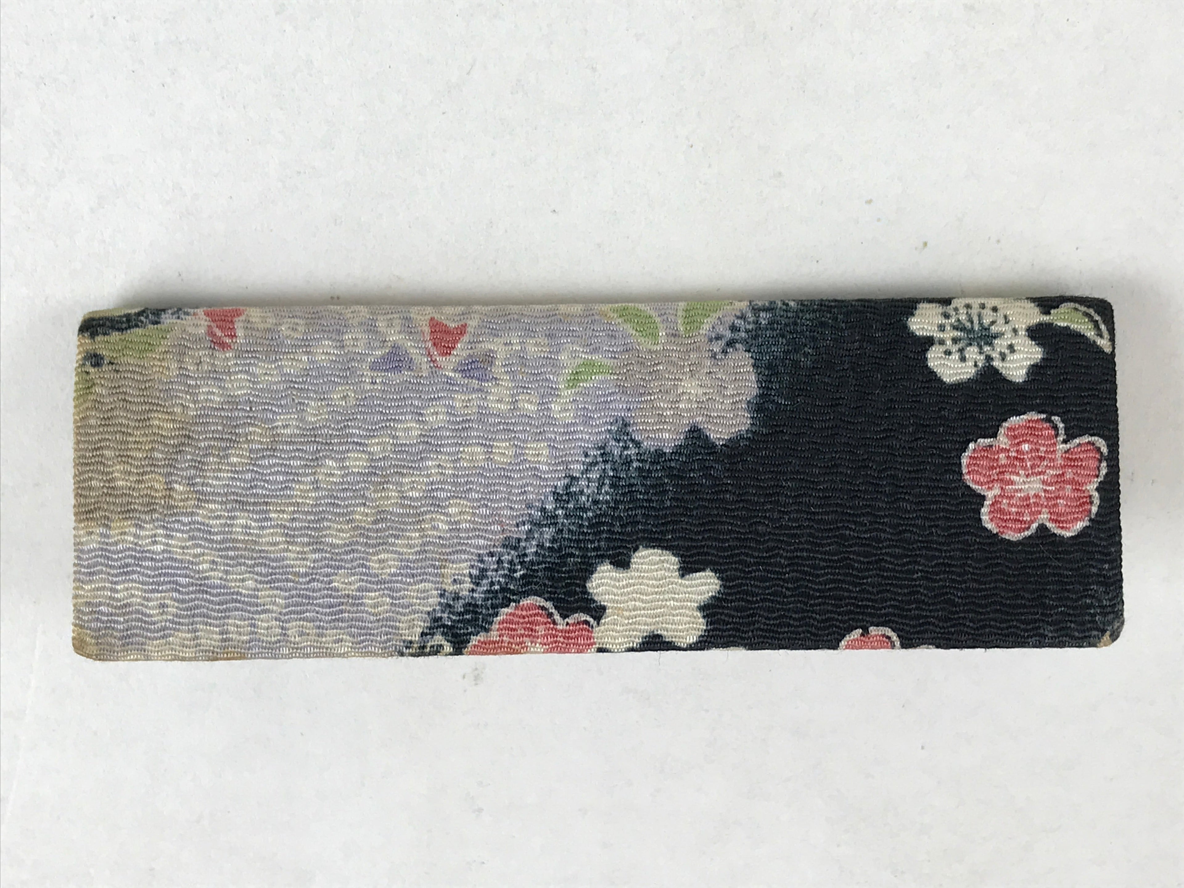 Japanese Silk Cloth Toothpick Case Vtg Small Fabric Yojiire Plum Blossom JK619