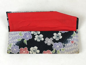 Japanese Silk Cloth Toothpick Case Vtg Small Fabric Yojiire Plum Blossom JK619