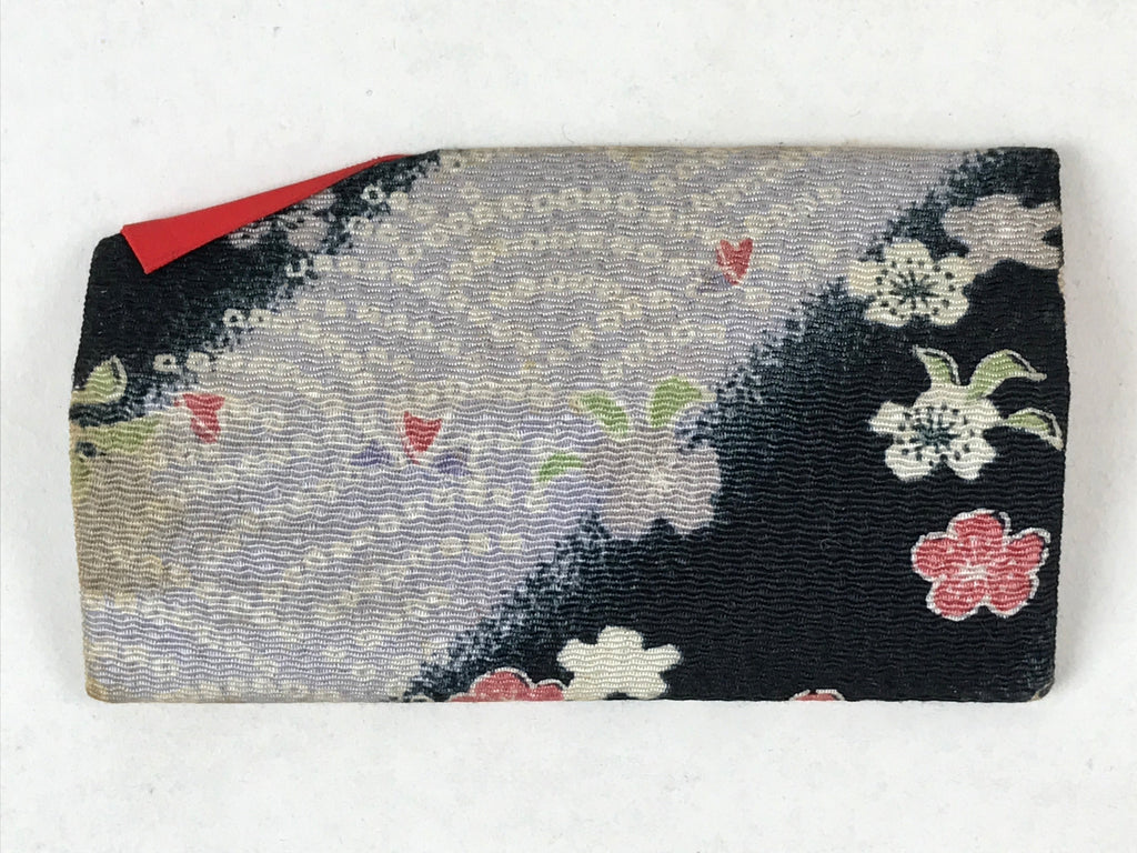 Japanese Silk Cloth Toothpick Case Vtg Small Fabric Yojiire Plum Blossom JK619
