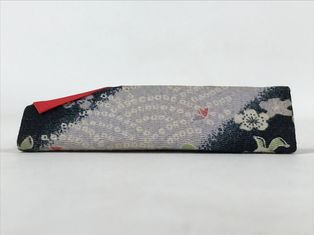 Japanese Silk Cloth Toothpick Case Vtg Small Fabric Yojiire Plum Blossom JK619