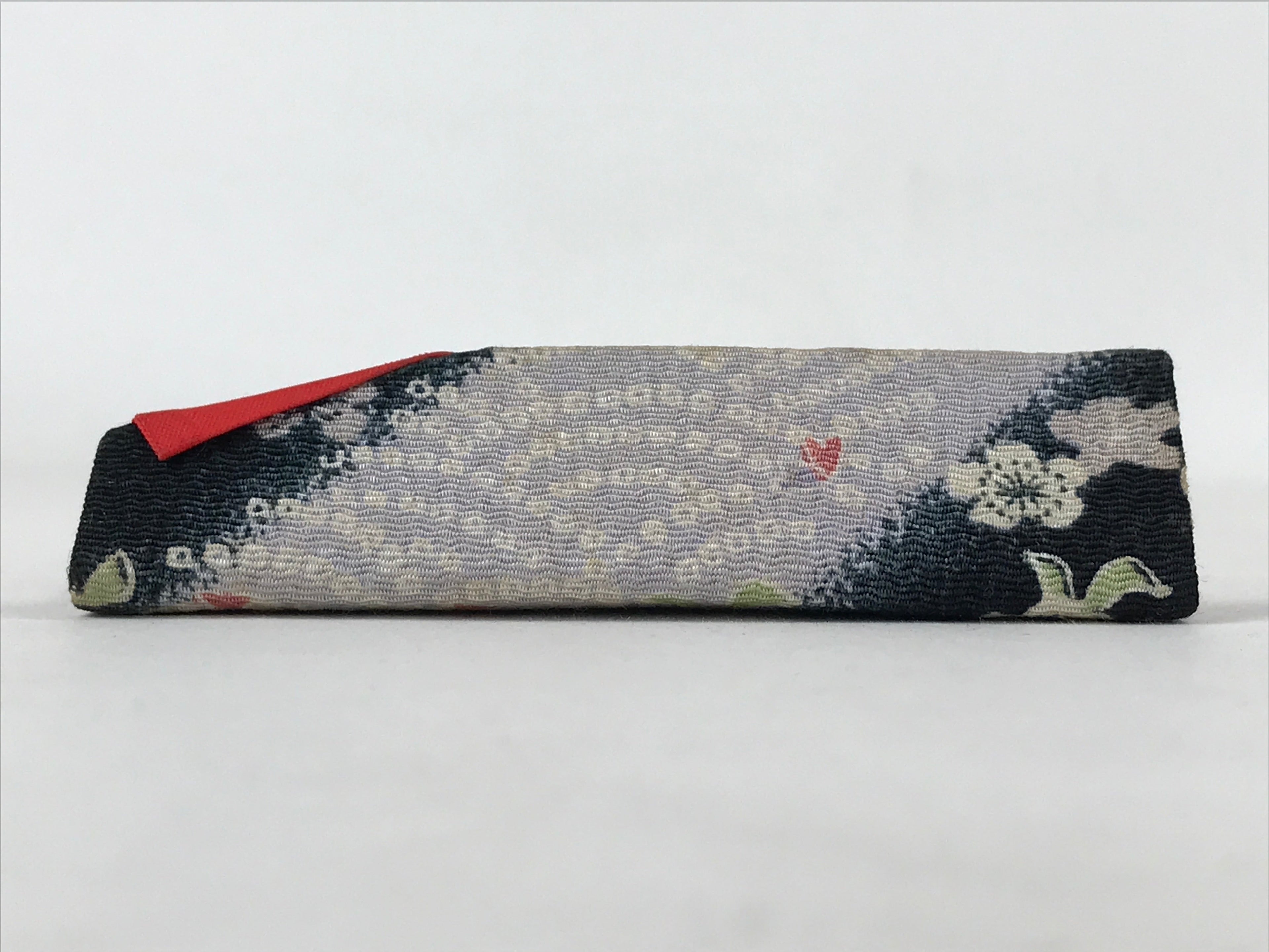 Japanese Silk Cloth Toothpick Case Vtg Small Fabric Yojiire Plum Blossom JK619