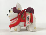 Japanese Silk Fabric Dog Inu Doll Vtg Chirimen Zaiku Traditional Craft BD966
