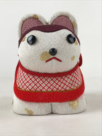 Japanese Silk Fabric Dog Inu Doll Vtg Chirimen Zaiku Traditional Craft BD966