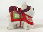 Japanese Silk Fabric Dog Inu Doll Vtg Chirimen Zaiku Traditional Craft BD966