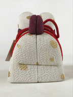 Japanese Silk Fabric Dog Inu Doll Vtg Chirimen Zaiku Traditional Craft BD966