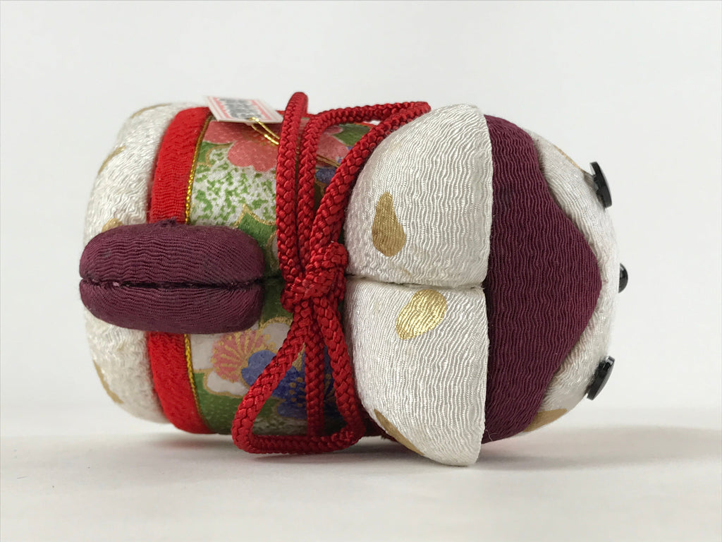 Japanese Silk Fabric Dog Inu Doll Vtg Chirimen Zaiku Traditional Craft BD966