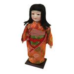 Japanese Silk Fabric Kimono Girl Doll Ichimatsu Vtg Ningyo Furisode Floral ST51