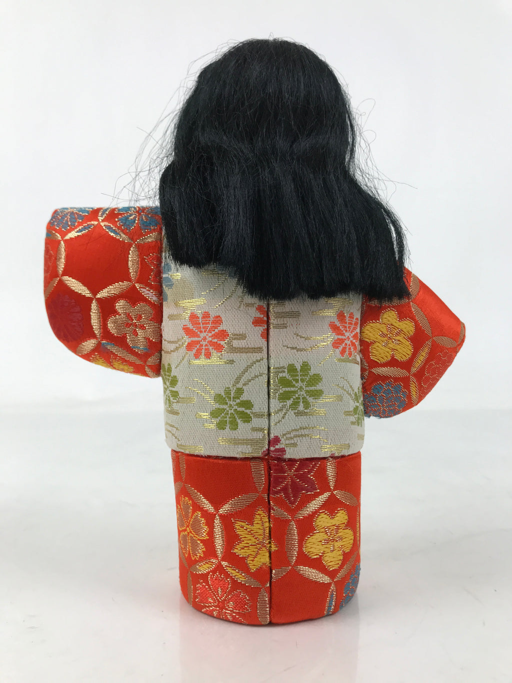 Japanese Silk Fabric Kimono Girl Doll Vtg Kimekomi Ningyo Figurine ST38