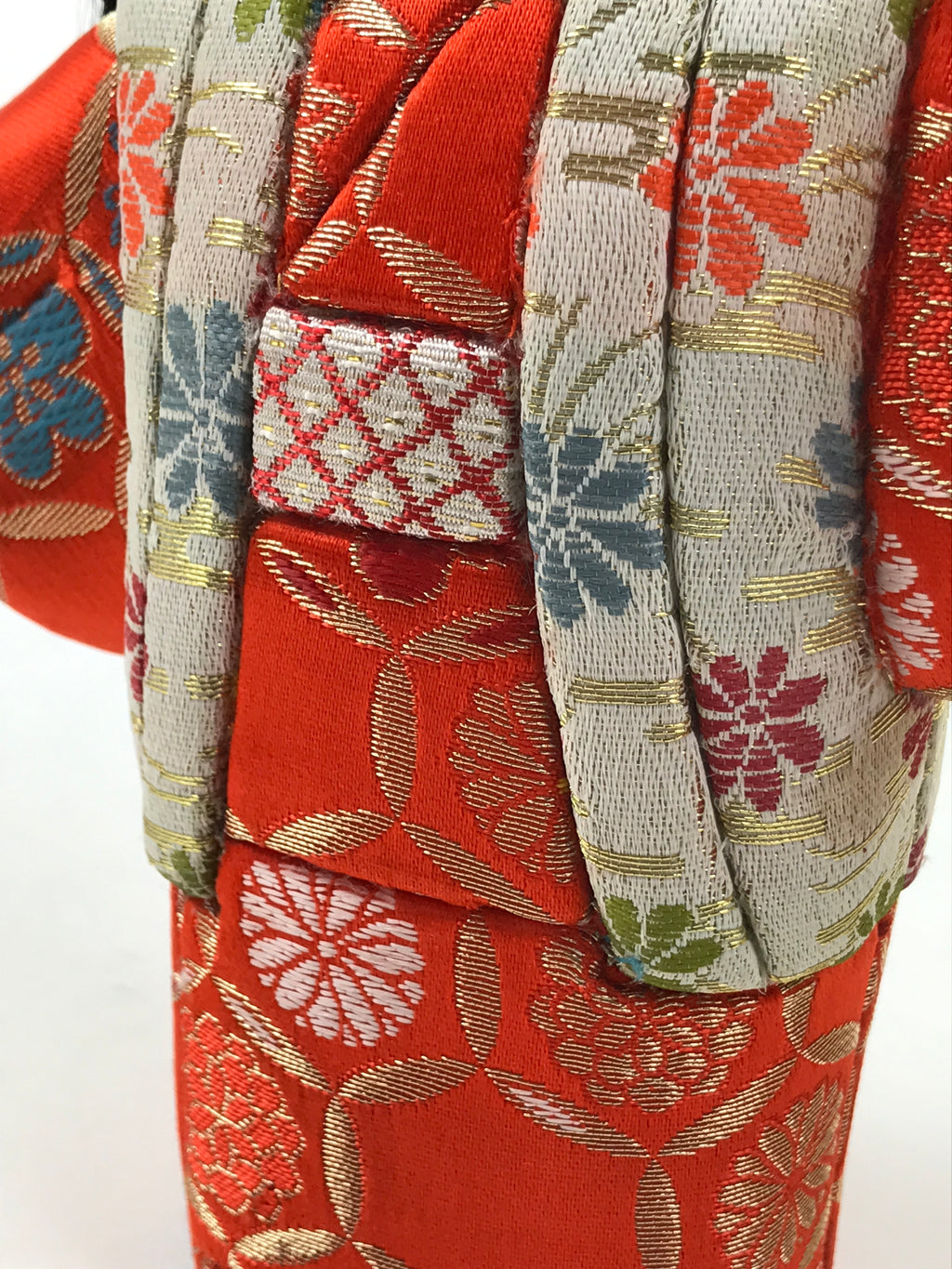 Japanese Silk Fabric Kimono Girl Doll Vtg Kimekomi Ningyo Figurine ST38