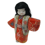 Japanese Silk Fabric Kimono Girl Doll Vtg Kimekomi Ningyo Figurine ST38