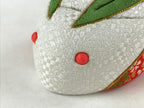 Japanese Silk Fabric Rabbit Usagi Doll Vtg Chirimen Zaiku Traditional Craft BD96