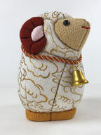 Japanese Silk Fabric Sheep Hitsuji Doll Vtg Chirimen Zaiku Traditional Craft BD9