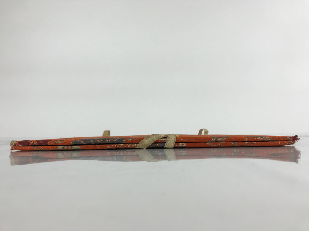 Japanese Silk Fabric Sheet Music Book Folder Vtg Floral Fuhonbasami Orange KB78