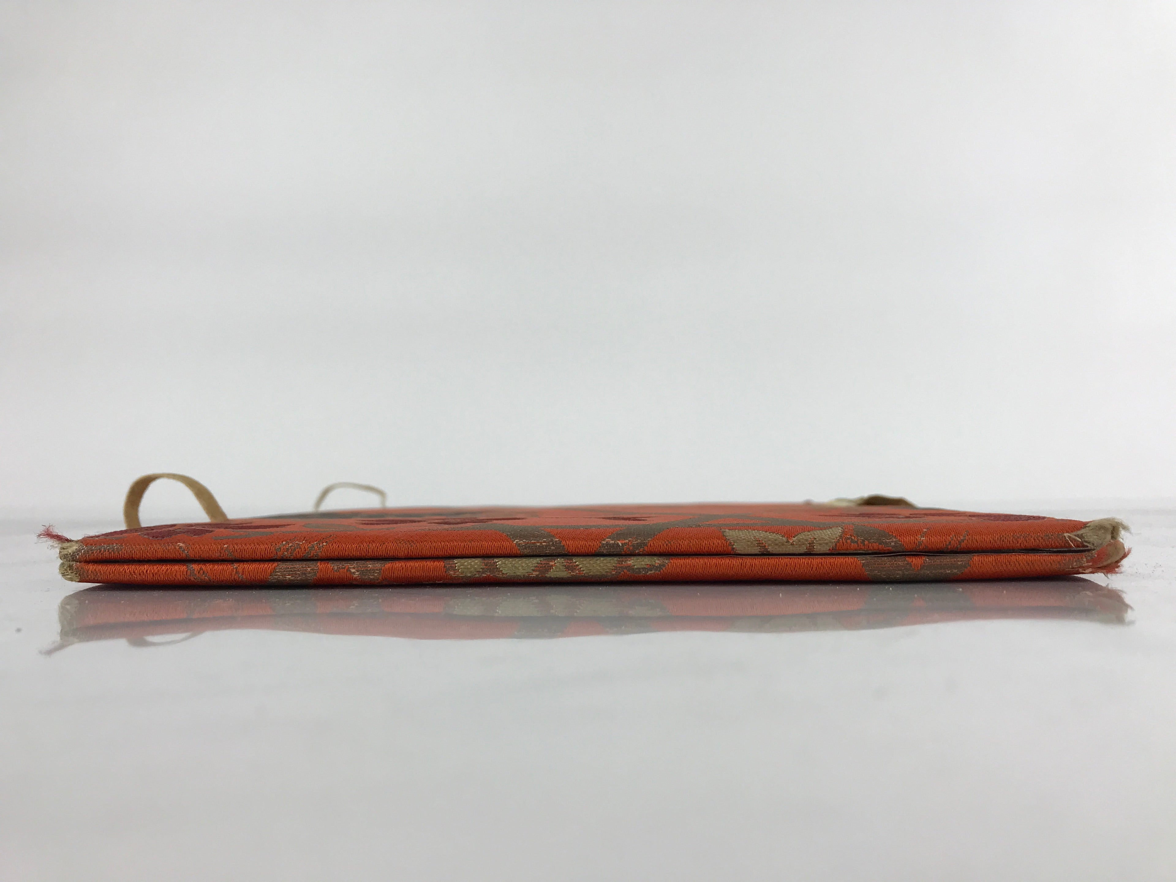 Japanese Silk Fabric Sheet Music Book Folder Vtg Floral Fuhonbasami Orange KB78
