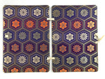 Japanese Silk Fabric Sheet Music Book Folder Vtg Floral Fuhonbasami Purple KB79