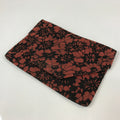 Japanese Silk Fabric Tea Ceremony Pouch Sukiyabukuro Vtg Red Black Floral KB81
