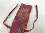 Japanese Silk Folding Fan Case Vtg Maisen Sensubukuro Red Gold Floral Bird KB88
