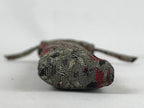 Japanese Silk Folding Fan Case Vtg Maisen Sensubukuro Red Gray Leaves KB76