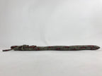 Japanese Silk Folding Fan Case Vtg Maisen Sensubukuro Red Gray Leaves KB76