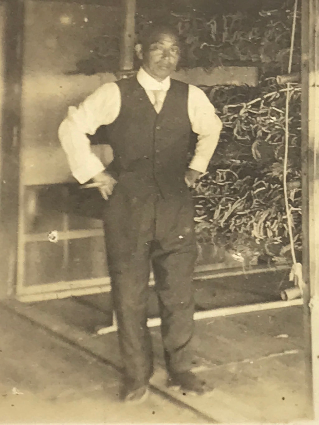 Japanese Silk Worm Farm Photograph Vtg Textile Production Daily Life Sepia PH190