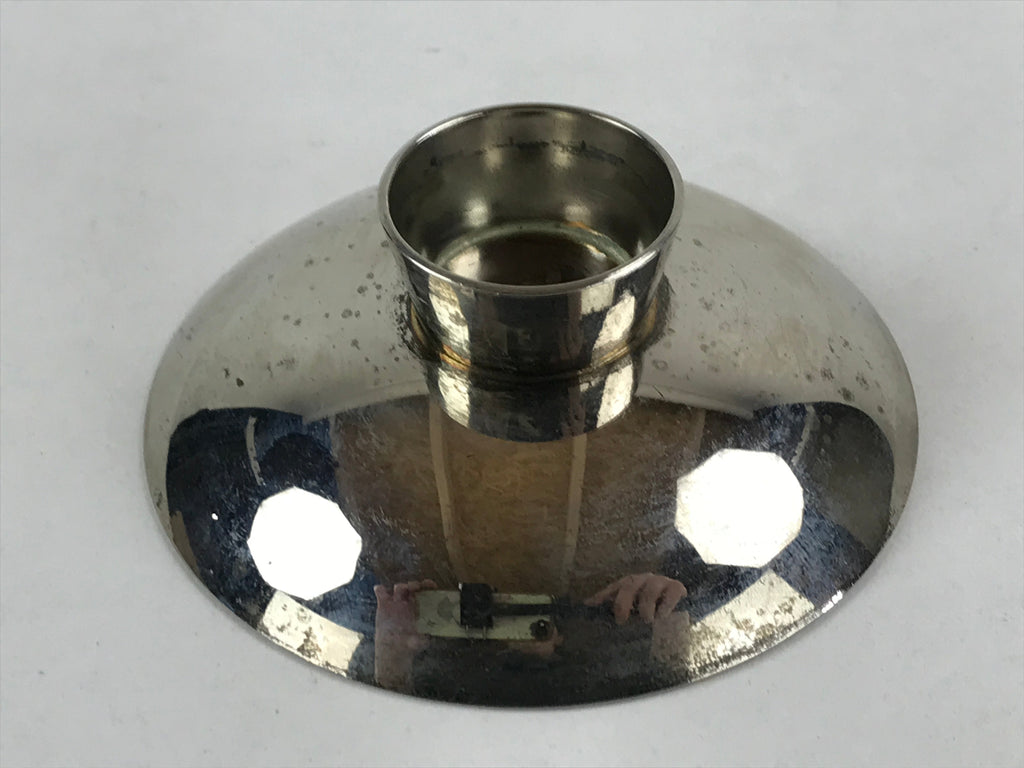 Japanese Silver Plated Copper Sake Cup Sakazuki Vtg Guinomi Ochoko G94