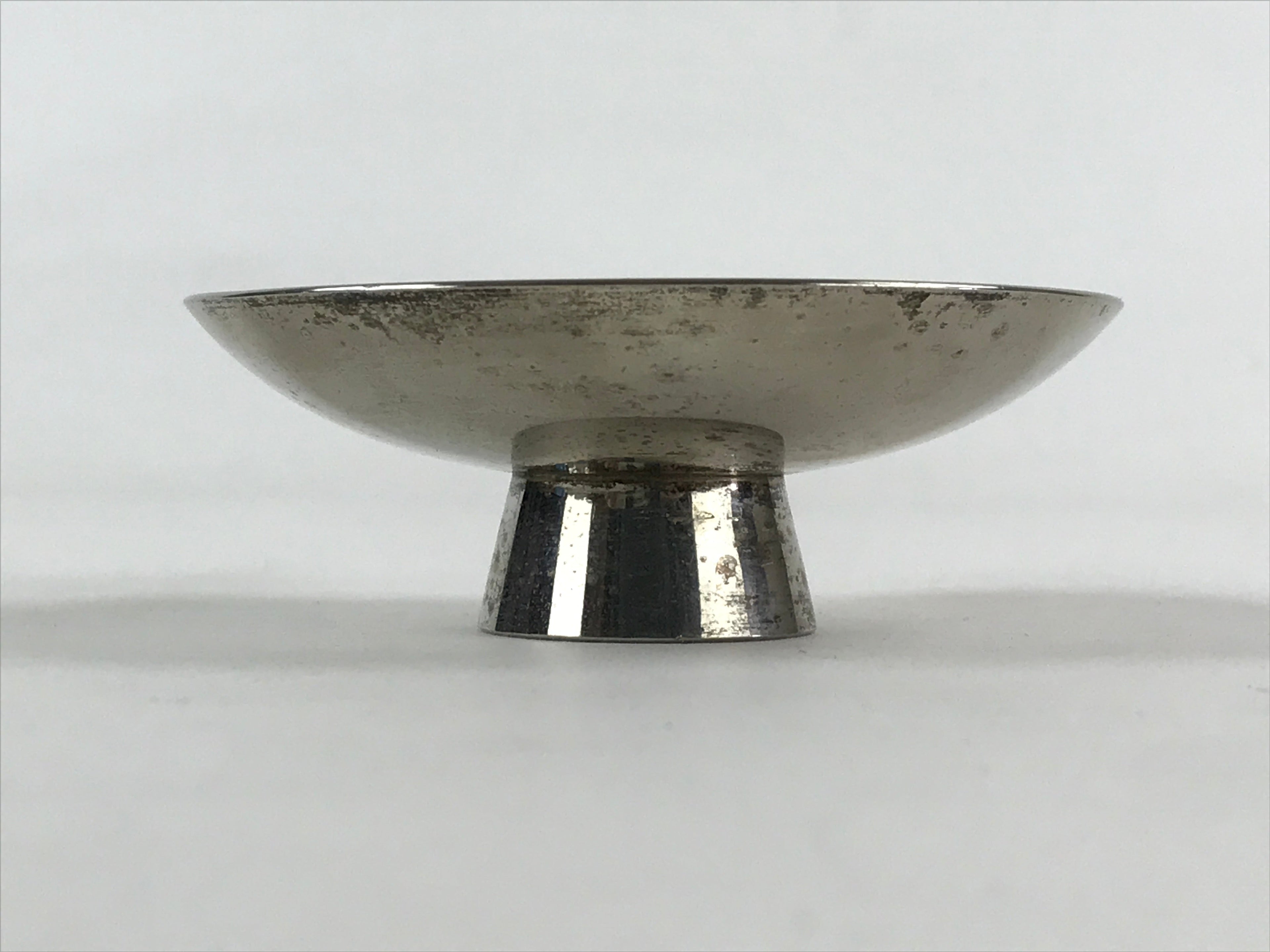 Japanese Silver Plated Copper Sake Cup Sakazuki Vtg Guinomi Ochoko G94