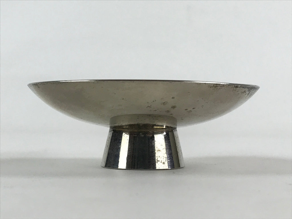 Japanese Silver Plated Copper Sake Cup Sakazuki Vtg Guinomi Ochoko G94